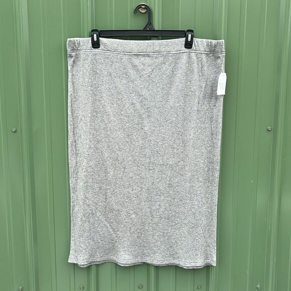 Women’s Soft Stretch Ribbed Midi Skirt Size XXXL - Picture 1 of 6